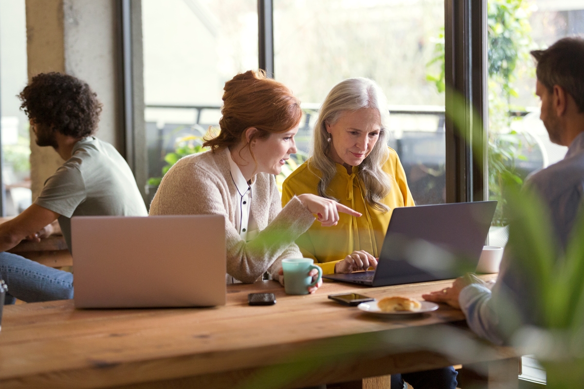 Creative businesswomen having informal meeting